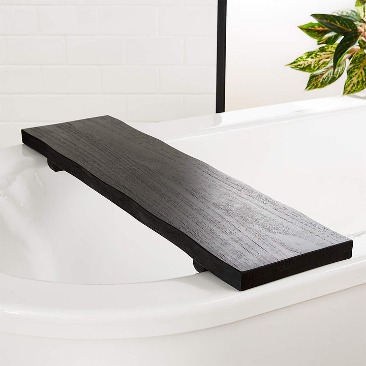 LIVE EDGE CHARRED BATH CADDY