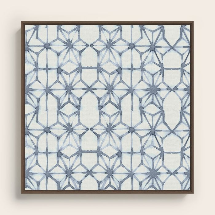 Simply Shibori Stars on Lunar Gray Canvas Print