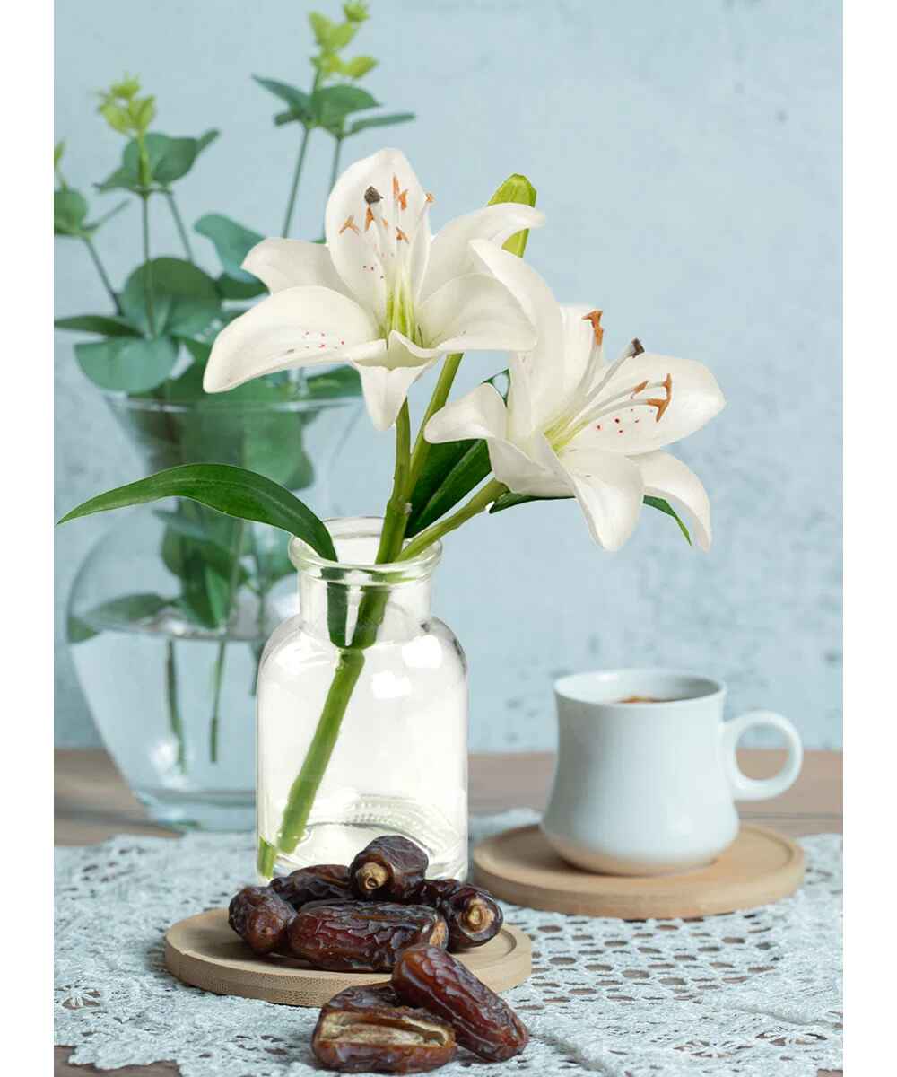 Polyether Polyurethane Lillies Arrangement in Vase (Set of 2)