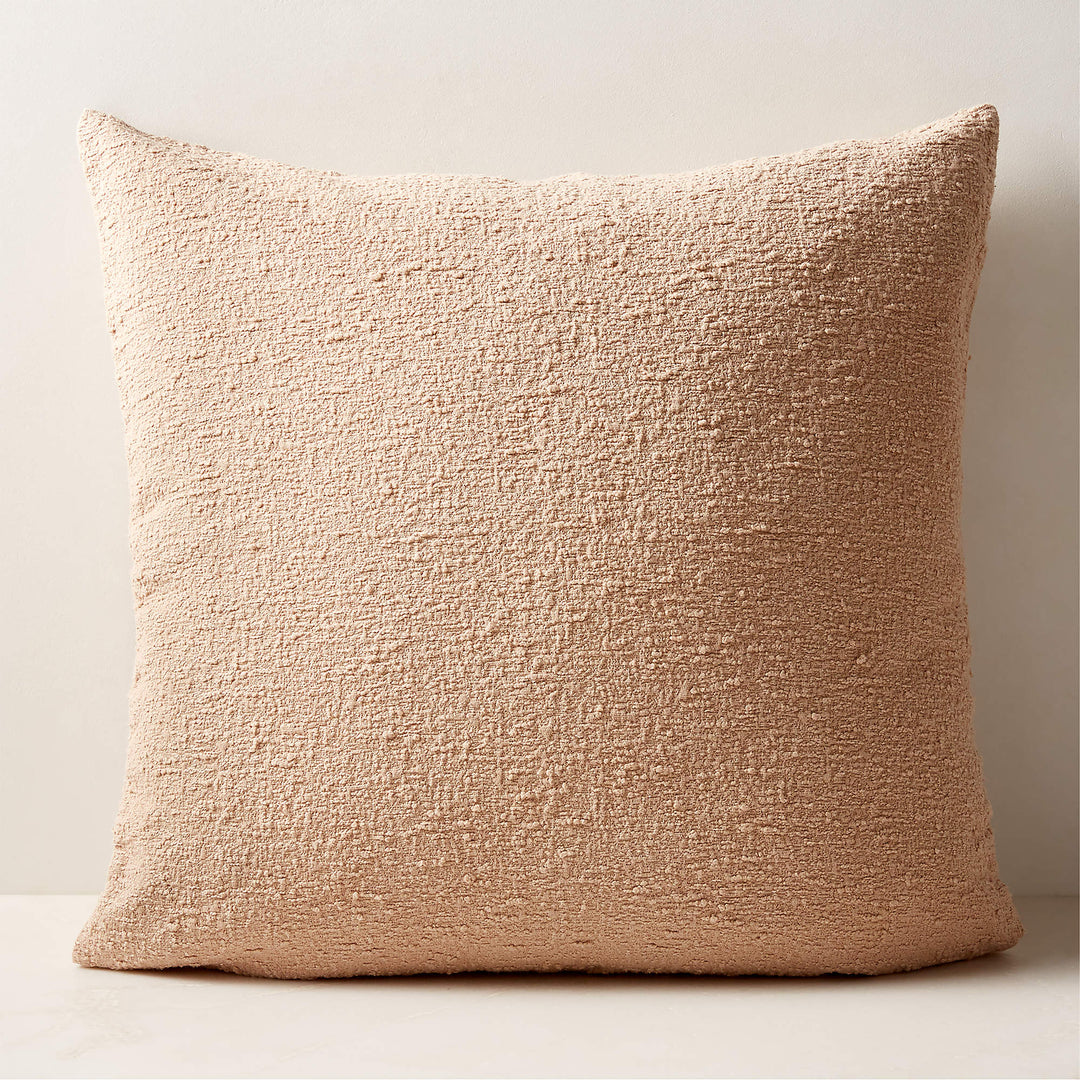 Light Brown Boucle Throw Pillow-23"x23"