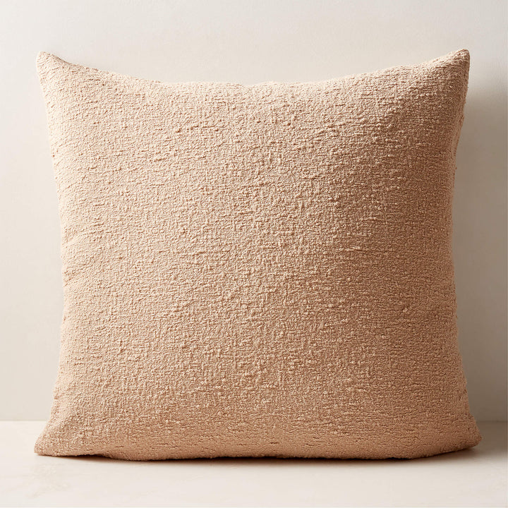 Light Brown Boucle Throw Pillow-23"x23"