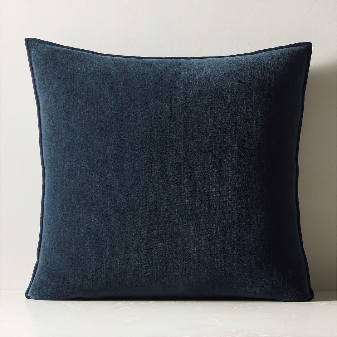 Doux Navy Blue Cotton Throw Pillow Cover-23"x23"
