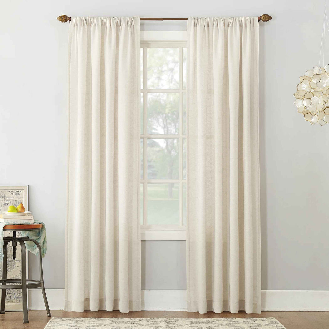 Wayfair Basics Berwick Linen Blend Semi Sheer Rod Pocket Curtain Panel-54"x 63"