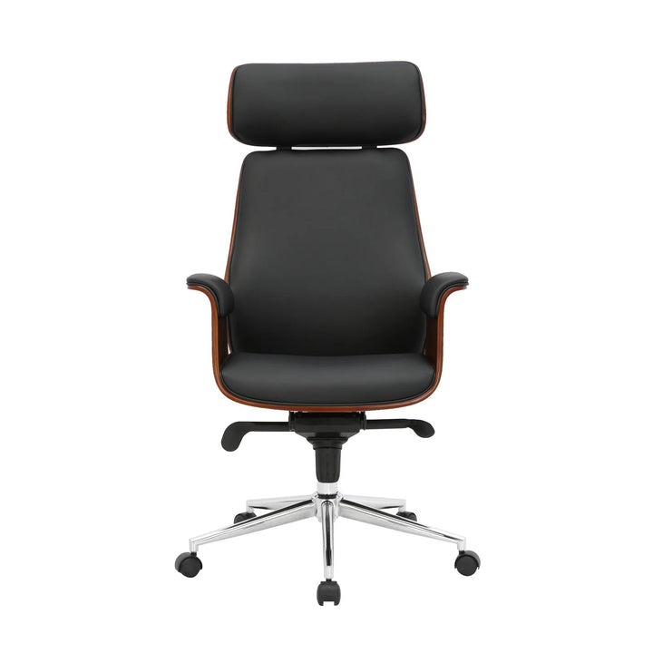 Baver Faux Leather Executive Office Chair with Chrome Base