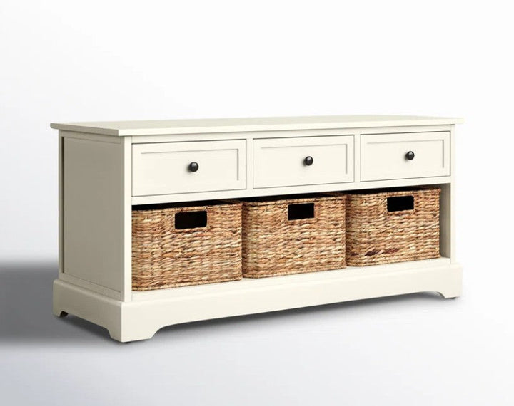 Adayla Solid Wood Drawers Storage Bench