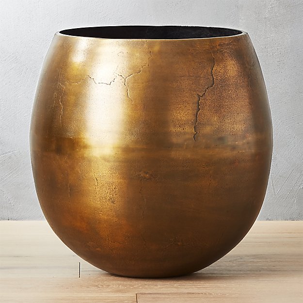 Rough Cast Large Brass Planter