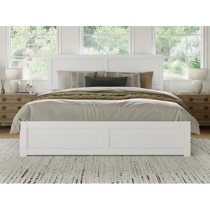 Jeinny Solid Wood Platform Bed King