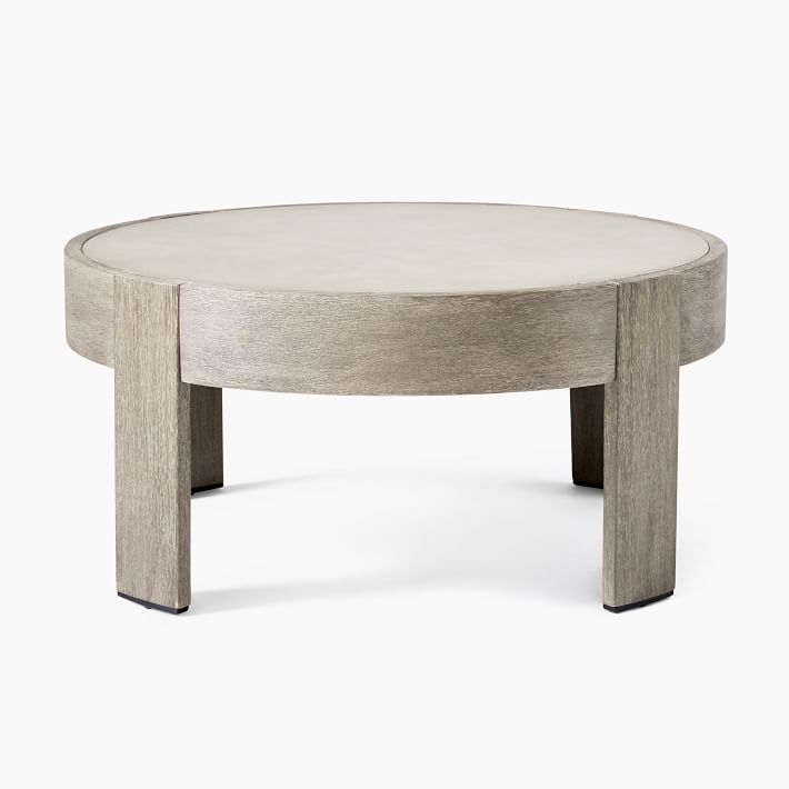 Portside Outdoor Round Concrete Coffee Table
