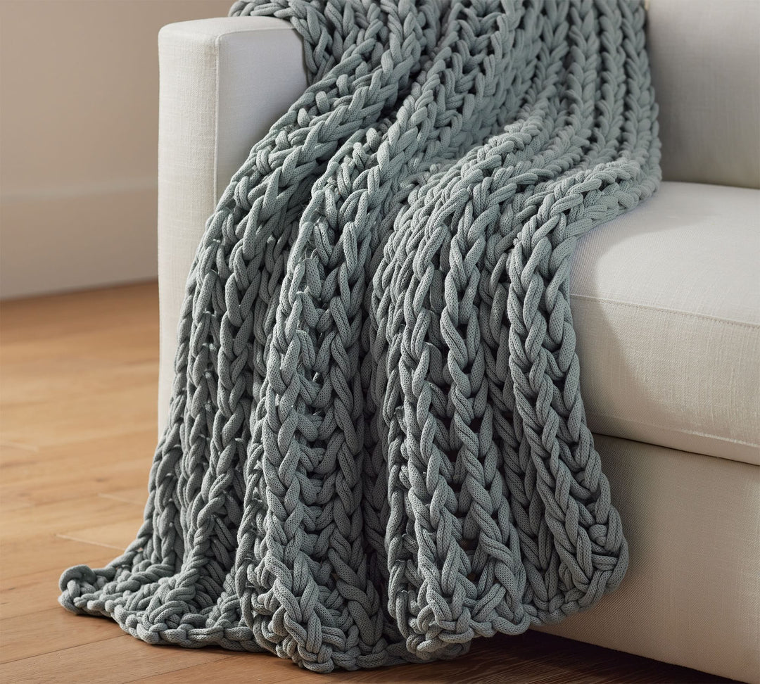 Colossal Ribbed Handknit Throw