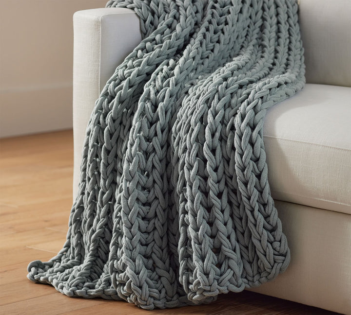 Colossal Ribbed Handknit Throw