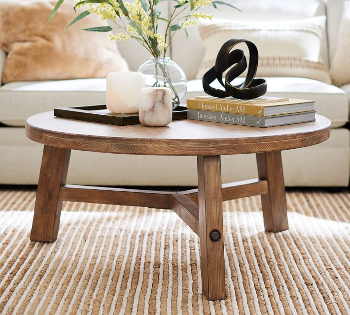 Rustic Farmhouse Round Coffee Table