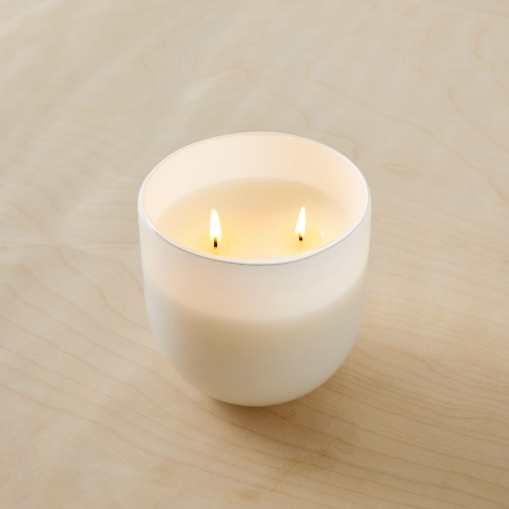 White Glass Candles