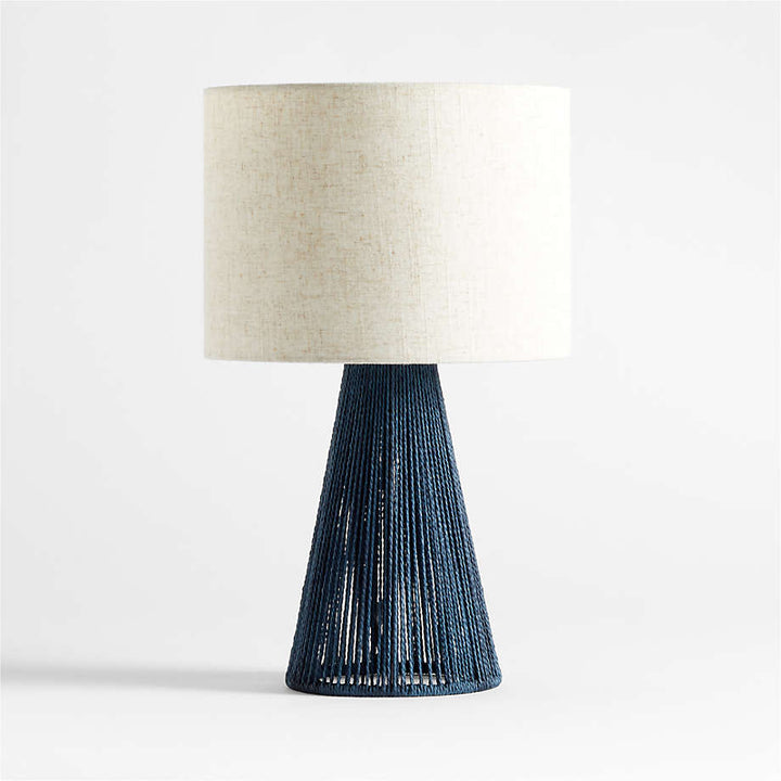 Liam Geo Navy Blue Rope Kids Table Lamp