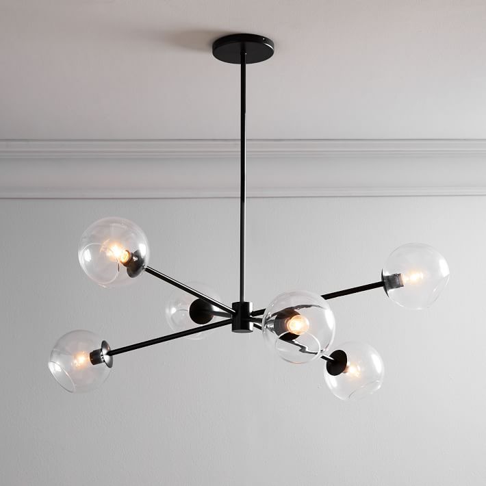 Staggered Glass Burst Chandelier Clear Bronze