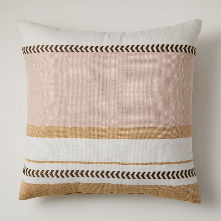 Variegated Block Stripe Indoor Outdoor Pillow With Insert-20"X20"