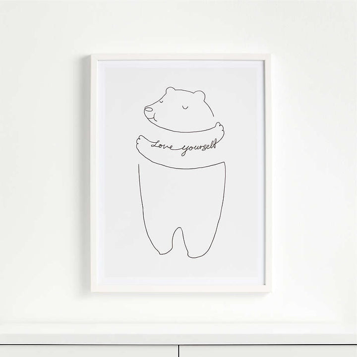 Love Yourself Bear Wall Art With Frame 18"x24"