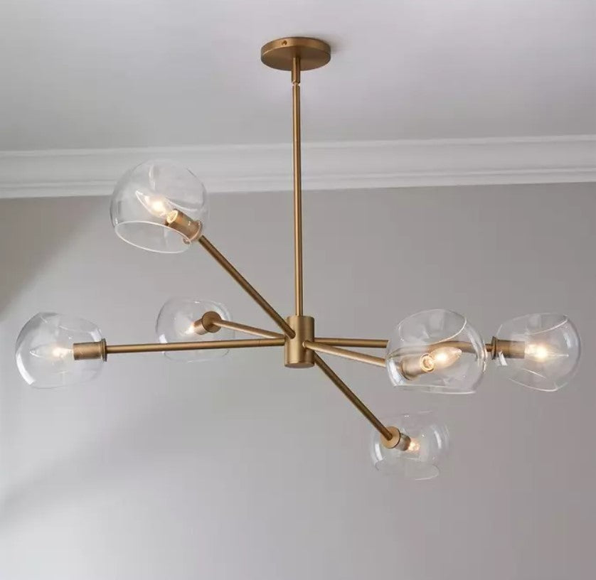 Xaviero Glass Chandelier 6 light