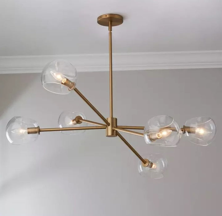 Xaviero Glass Chandelier 6 light