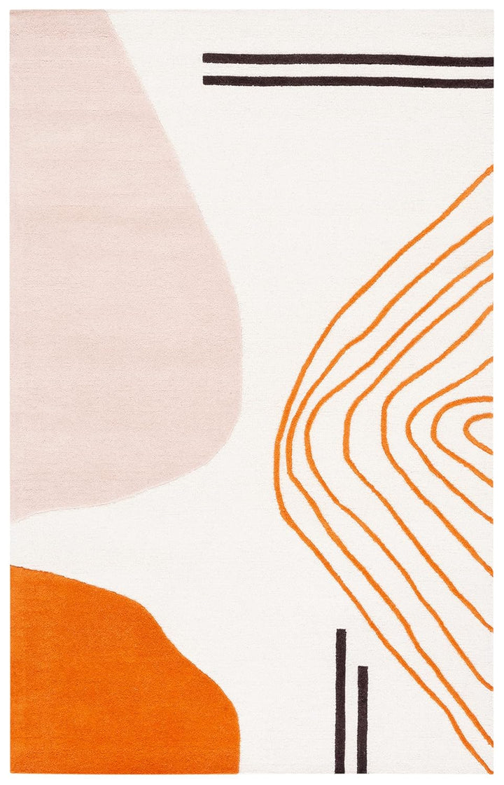 Felipe Handmade Wool Ivory Rust Rug