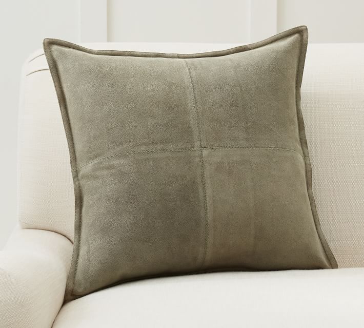 Pieced Suede Pillow Cover Cypress without insert