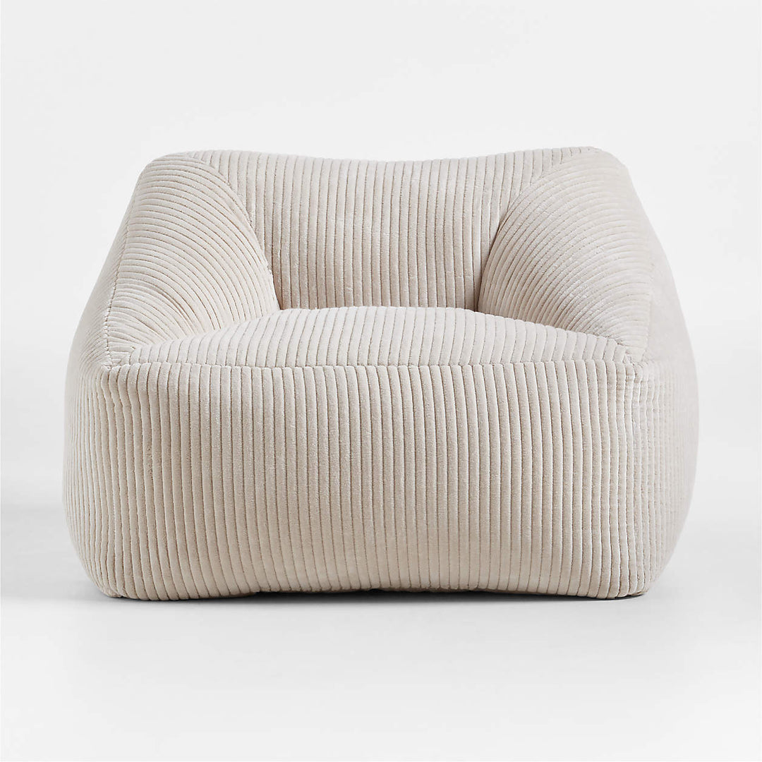 Stone Tan Velvet Corduroy Kids Plush Lounge Chair