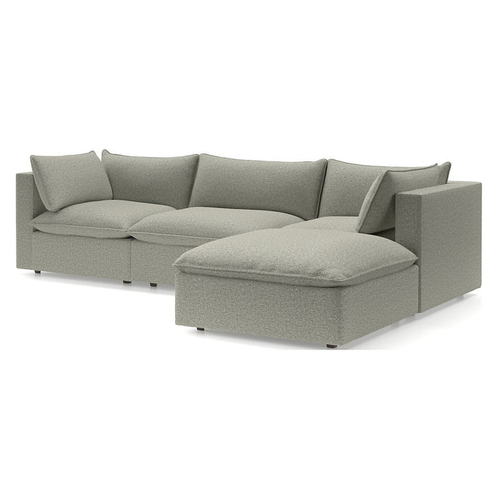 Lotus Deep Piece Reversible Sectional with Ottoman