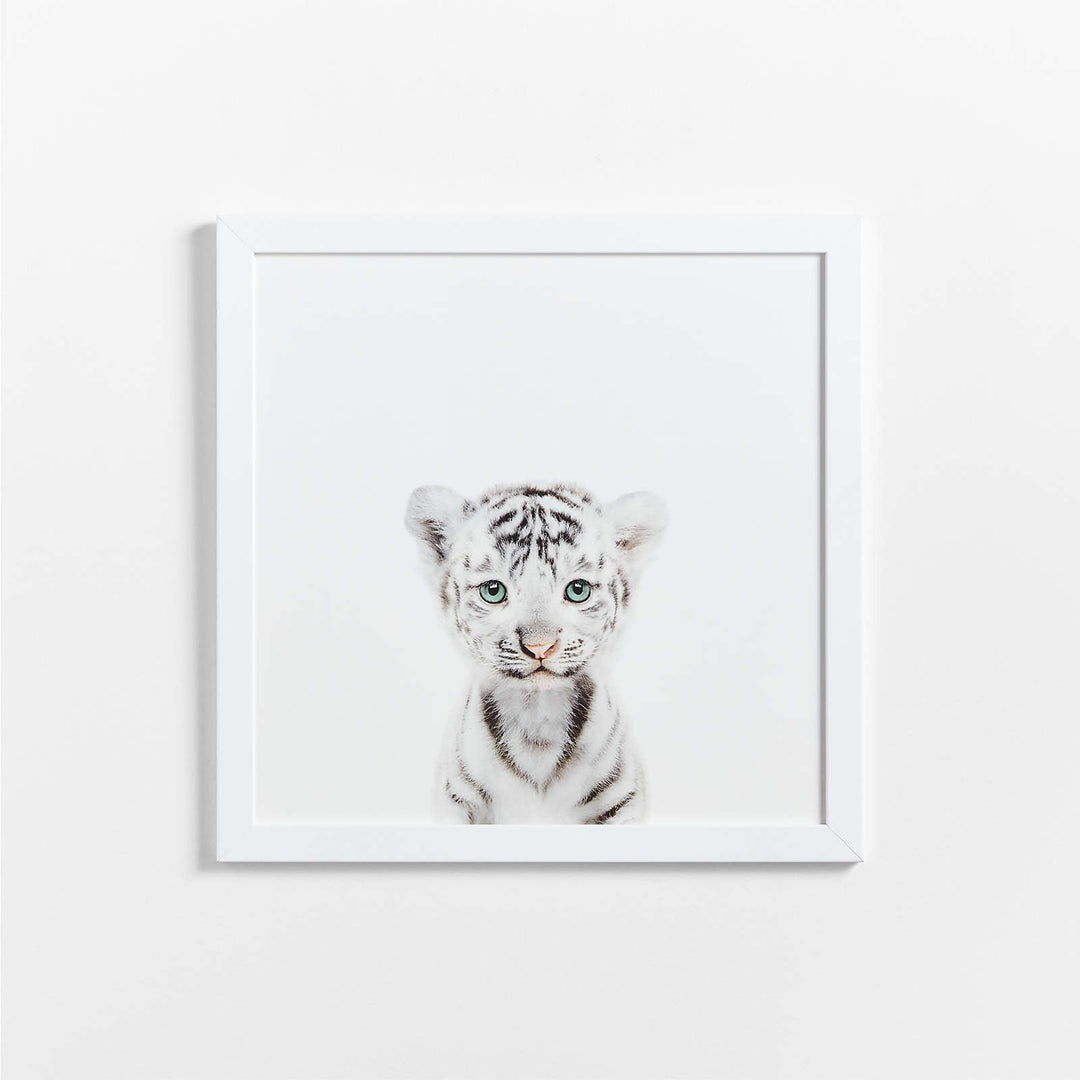Baby Snow Leopard Framed Wall Art-20"x20"