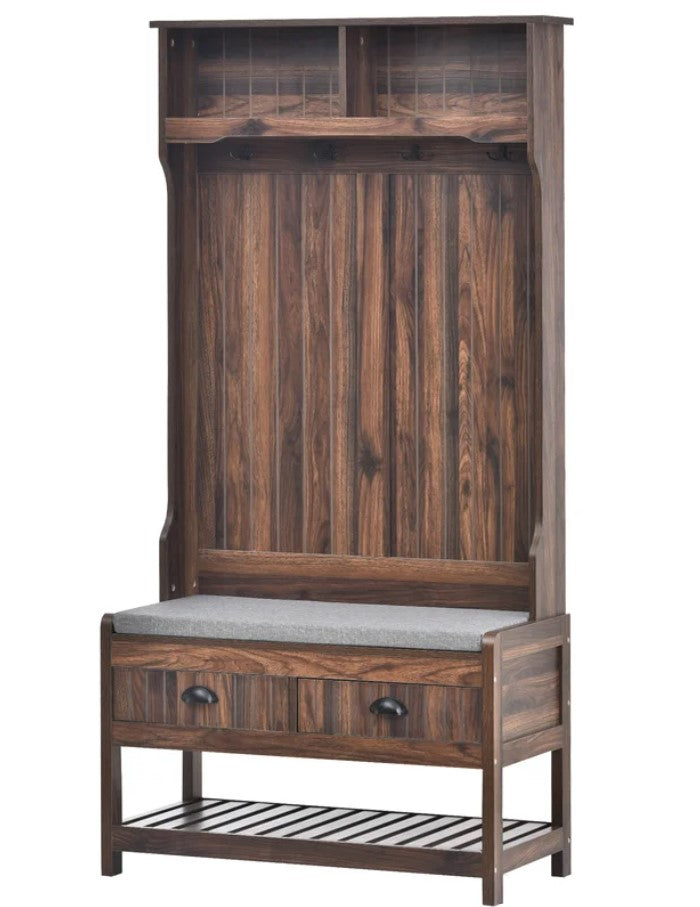 Aristel Hall Tree 33.5'' Wide with Bench and Shoe Storage
