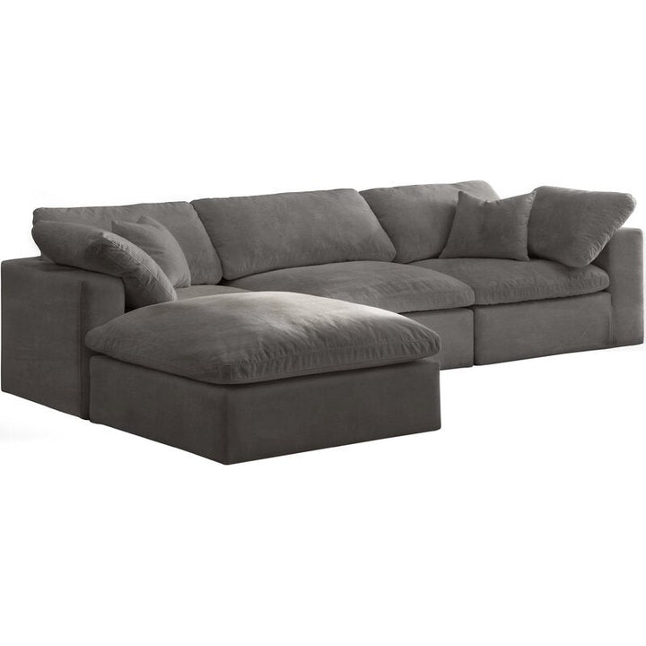Millersburg Velvet Modular Sofa and Chaise with Ottoman