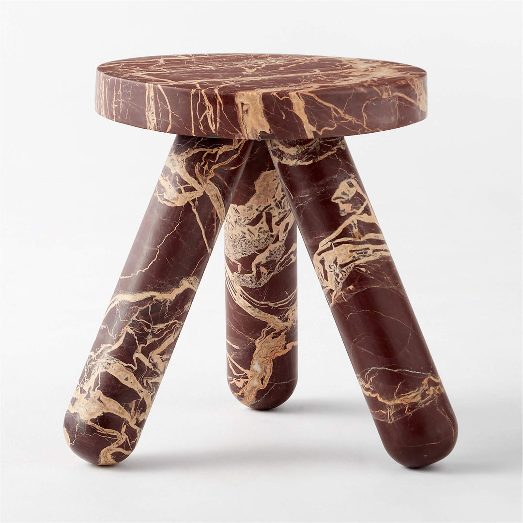 Jaxx Red Marble Side Table