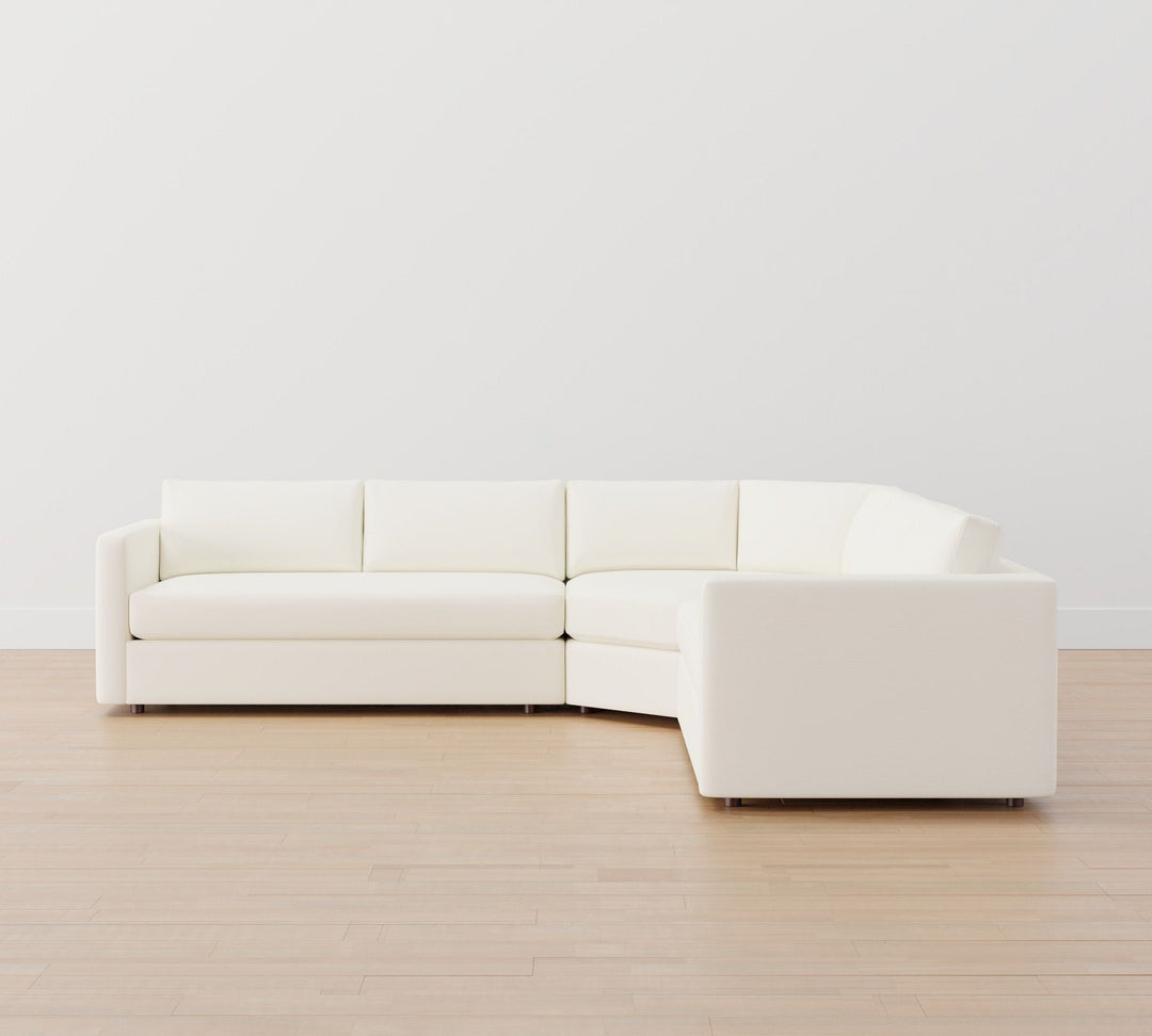 Carmel Slim Arm 3 Piece L Shaped Wedge Sectional