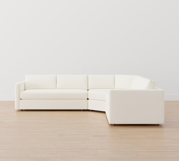 Carmel Slim Arm 3 Piece L Shaped Wedge Sectional