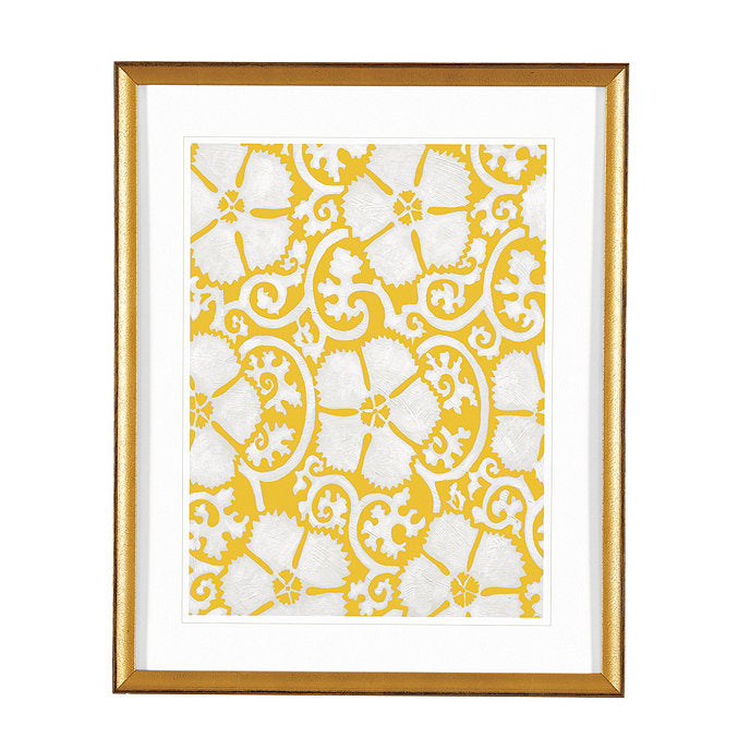 Petite Floral Blockprint Art Print 1 With Frame 18x22