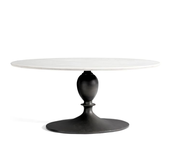 Chapman Oval Marble Pedestal Dining Table