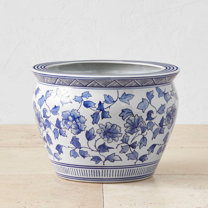 Blue & White Ceramic Planter Large