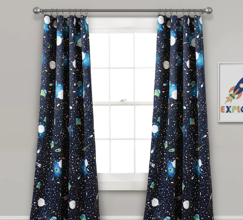 Universe Polyester Room Darkening Curtain Pair