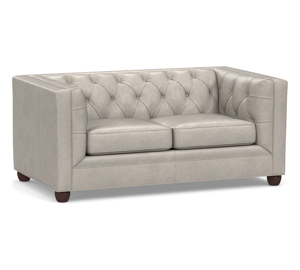 Chesterfield Square Arm Leather Sofa