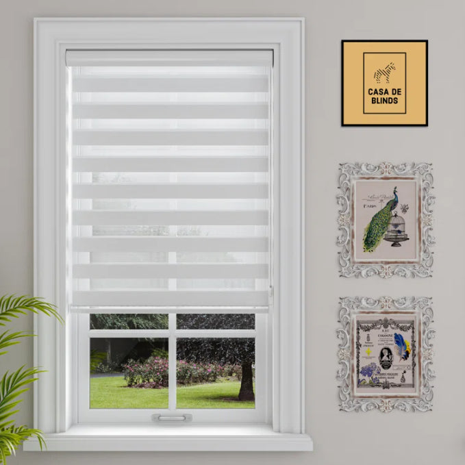 Zebra Blinds Window Dual Layer Roller Shades 36