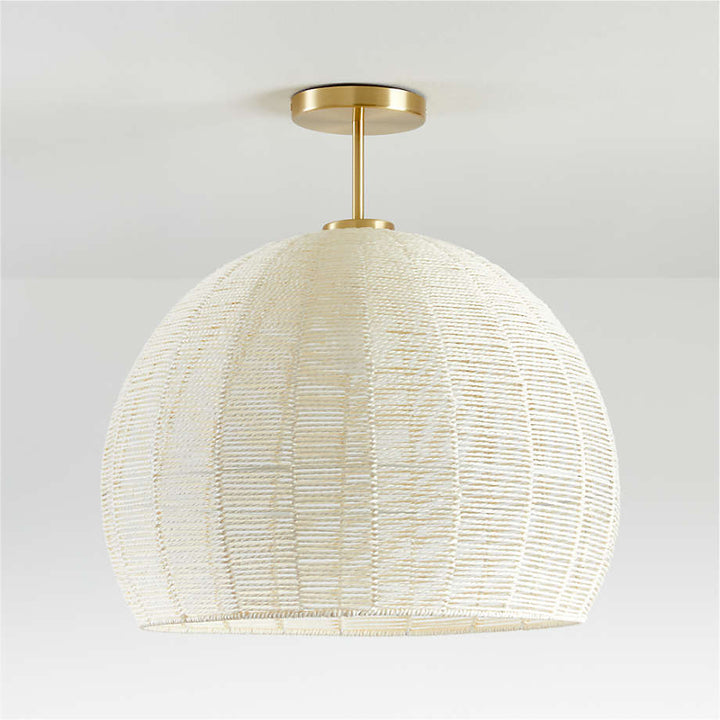 Ivory Woven Rope Flushmount