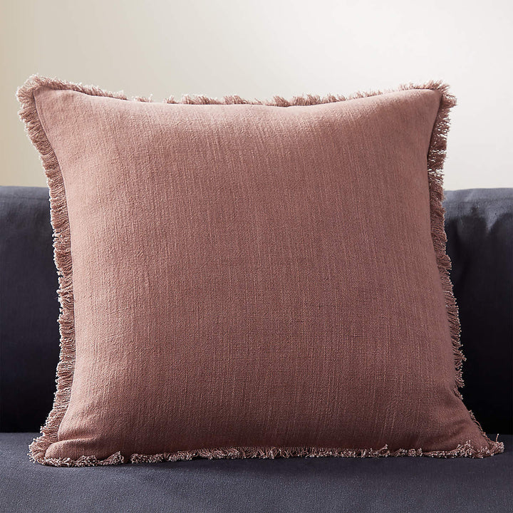 Eyelash Mauve Linen Throw Pillow With Insert