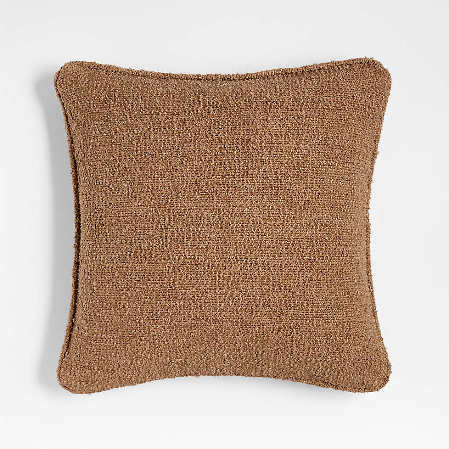 Camel Brown Organic Soft Boucle Throw Pillow 20"