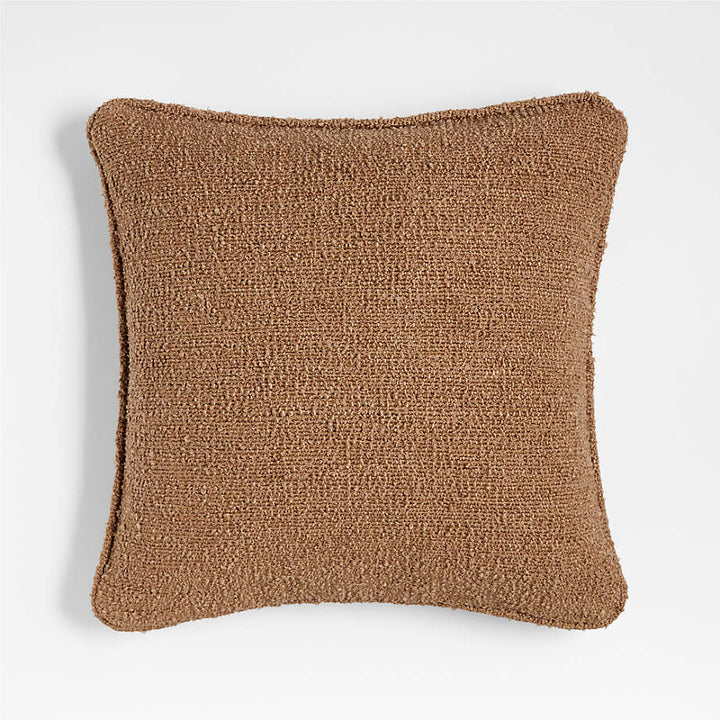 Camel Brown Organic Soft Boucle Throw Pillow 20"