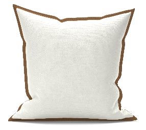 Faux Natural Fiber Trim Pillow With insert-20"x20"