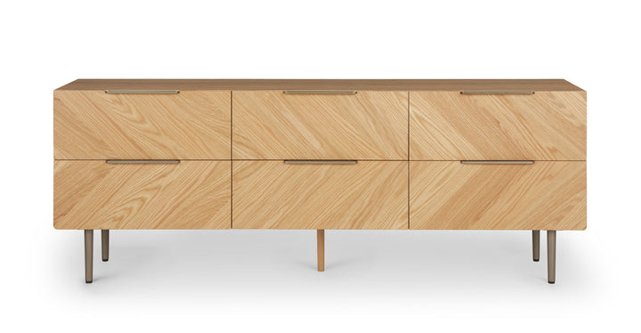 Nera Oak 6 Drawer Low Double Dresser