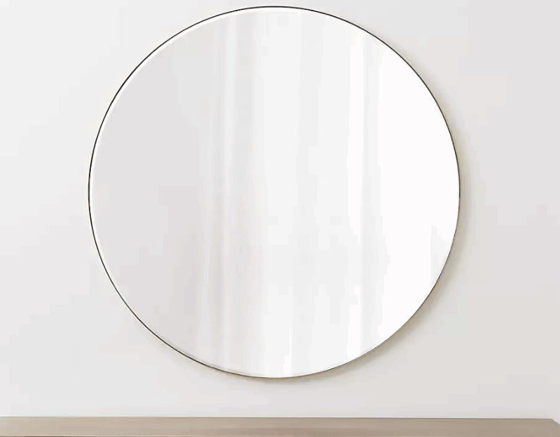 Edge Brass Round Wall Mirror