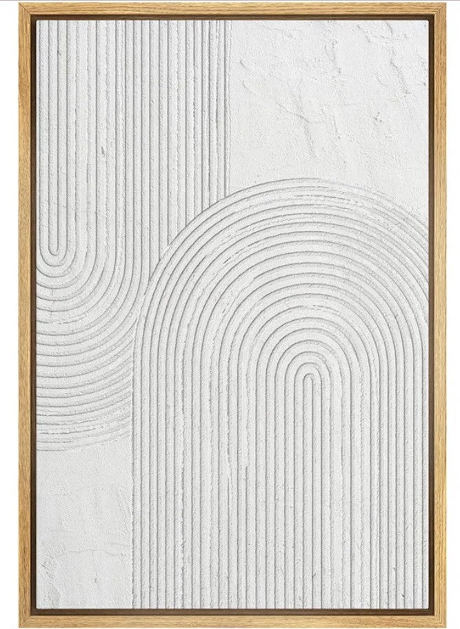 Framed Canvas Texture Effect Print Abstract Modern Art