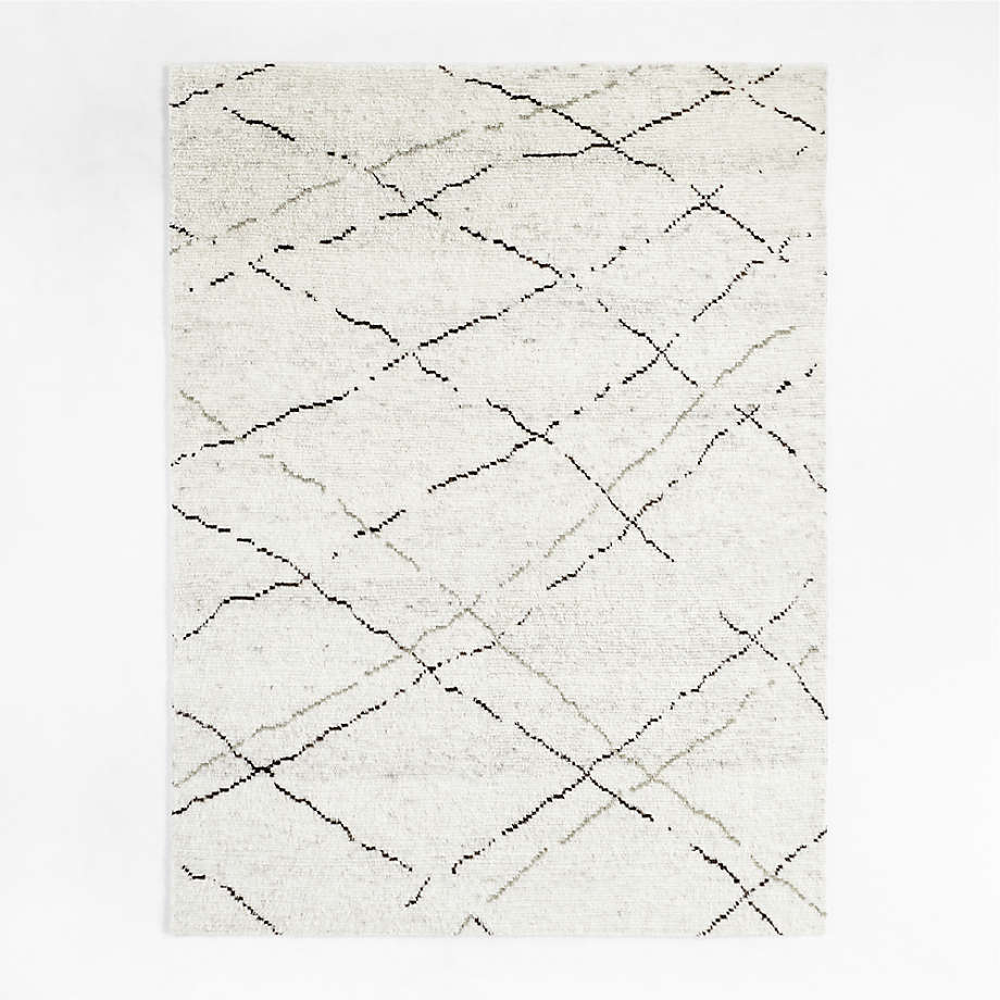 Larache Wool Moroccan Ivory Area Rug 10'x14'