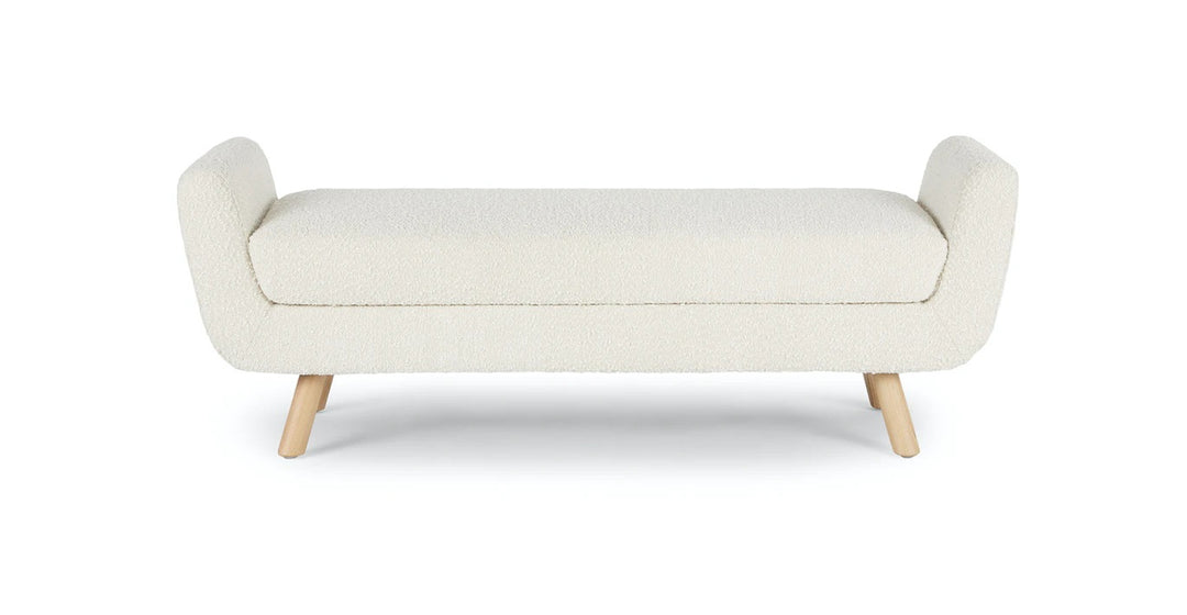 Gabriola Ivory Boucle Bench