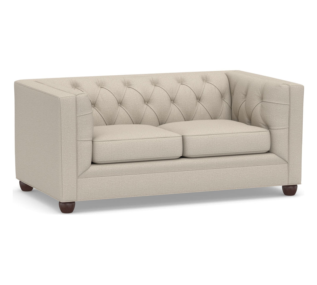 Chesterfield Square Arm Loveseat Sofa
