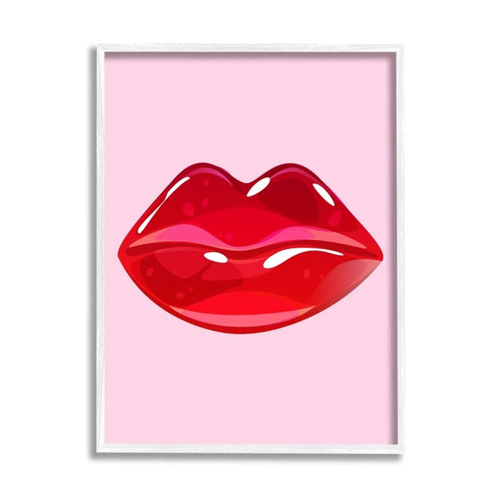 Pink And Red Candy Lips Framed 24x30